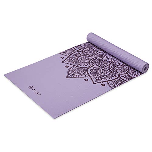 Gaiam Yoga Mat - Premium 5mm Print Thick Non Slip Exercise & Fitness Mat for All Types of Yoga, Pilates & Floor Workouts (68" x 24" x 5mm) | Printed Design | Sticky Non-Slip Surface | 5mm Cushioning | Yoga, Pilates & Floor Workouts | 68"x24" - color: New