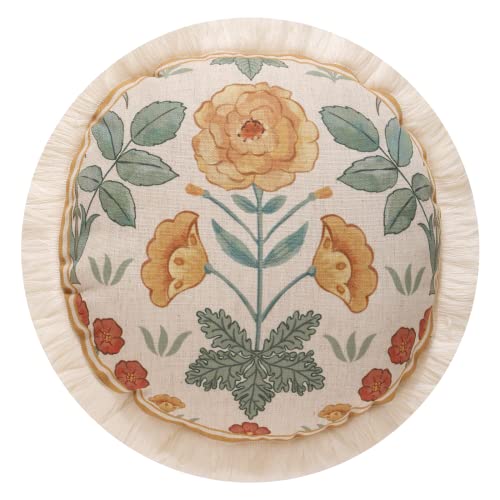 patdrea Vintage Linen Throw Pillow Cover,Diameter 16"-RosaSilvestre E - color: Rosasilvestre E, size: 16" x 16" (Pack of 1)