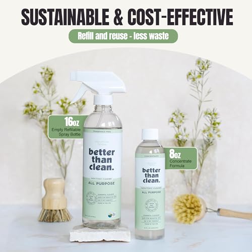All Purpose Cleaner Starter Pack – Plant-Based, Fragrance Free, Empty Refillable, Cleaning Kit with 8oz Concentrate & 16oz Spray Bottle - style: Starter Pack
