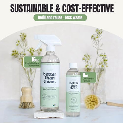 All Purpose Cleaner Starter Pack – Plant-Based, Fragrance Free, Empty Refillable, Cleaning Kit with 8oz Concentrate & 16oz Spray Bottle - style: Starter Pack