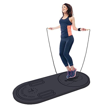 8/20/30mm Jump Rope Mat Fitness Exercise Mat Durable, Non-Slip, Workout Mats with Jump Rope & Carrying Bag for Home Gym Flooring (55"x 24") - color: Gray-20mm