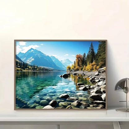 Shouruihua Diamond Painting Kits for Adults, Glacier Park Diamond Art Kit | Landscape, Gem Art, Diamond Dotz Kits, Scenery, Diamond Dots, Full Round Drill Diamond Painting Kits for Adults, 15.7x11.8 in - color: Glacier Park