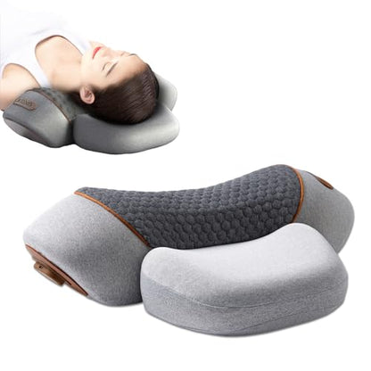 Pillow Massage Neck Hump,New 3-in-1 Pillow Traction Massager,Memory Foam for Neck Pain Relief, Ergonomic Neck Massager for Shoulder Back