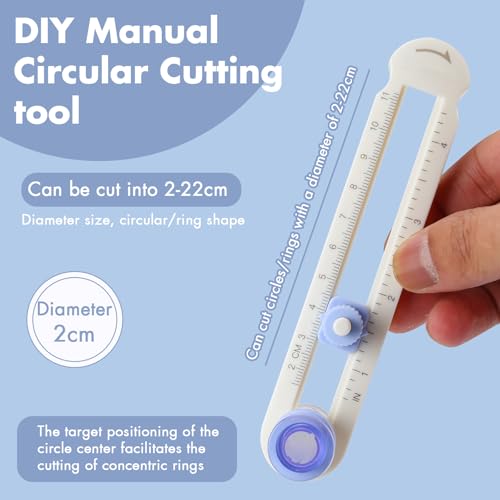 HAUSTGO Circle Cutter for Crafts, Cuts 1” - 4” (2-11cm) Perfect Circles for Scrapbooking, DIY Cards & Home Decor, Fits Paper, Cardstock & Foam, Comes with 2 Replacement Blades - color: Purple