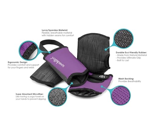 YogaPaws Elite Padded Non Slip Yoga Gloves and Yoga Socks for Women and Men - color: Rich Plum, size: 3