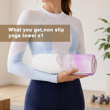 Yoga Mat Towel, Hot Yoga Towel High-Definition Pattern, Machine Washable with Ultra-Absorbent Yoga Towels for Hot Yoga Non Slip for Fitness, Exercise, Pilates, 72 x 27 in, Purple Ripples - color: Purple Ripples