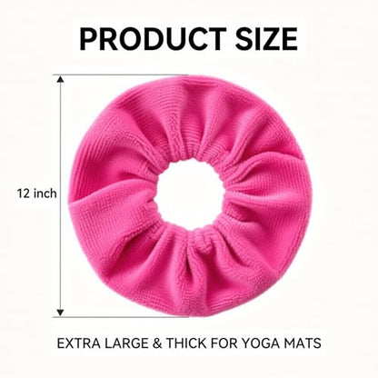 Yoga Mat Scrunchie - Holds Your Yoga Mat in Style - Durable & Elasticity Fabric - Fits All Standard Yoga Mats - color: Violet-red