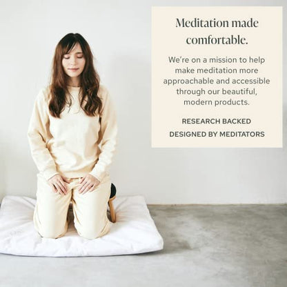 Mindful Modern Bamboo Bench and Zabuton Meditation Mat Bundle - Small Kneeling Meditation Bench with Locking Magnetic Hinges - Wooden Kneeling Ergonomic Bamboo Seiza and Mat for Meditation