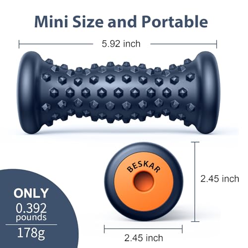 BESKAR Foot Massage Roller for Plantar Fasciitis Relief - color: Navy Blue