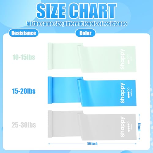 Shappy 20 Pcs Resistance Bands Bulk 4.9 ft Long Non-Latex Exercise Elastic Stretch Work Out Bands for Women Men Pilates, Physical Therapy, Strength Training, Yoga, Workout - color: Blue