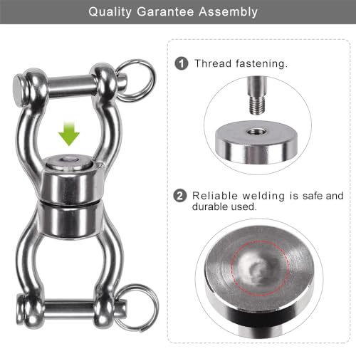 SELEWARE Heavy Duty Bearing Swing Swivel, 360° Rotation Hanging Accessory - color: Swivel - Style B, 2 Pack