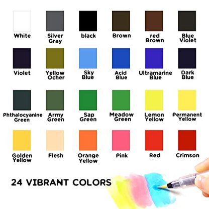 12 * 75ml Heavy Body Acrylic Paints+48 Oil Pastels+24 Colors Solid Watercolor Paint Set, Art Pigment Kit Perfect for Artists and Art Lovers Ideal Gift for Professionals and Students
