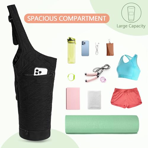 Smasrob Yoga Mat Bag, Yoga Mat Carrier Fits Most Mats (Bag Only), Black
