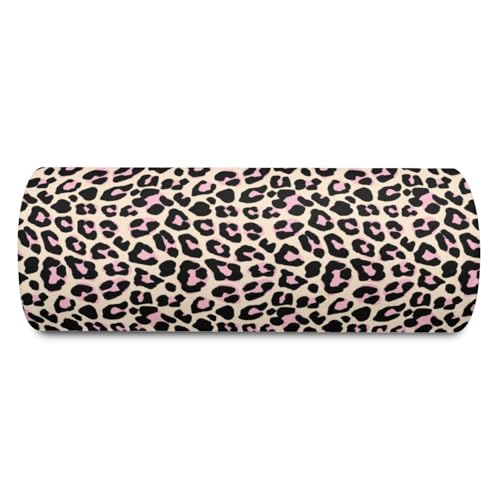 Knee Pillow for Back Sleeping – Half Moon Bolster Pillow for Legs,Under Knee While Sleeping Support, Leg & Back Pain Relief (21.5x9x5 Inches),Machine Washable Cover - color: Leopard