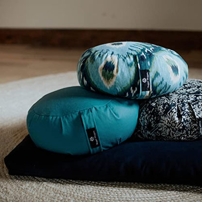 Hugger Mugger Zabuton Meditation Pillow and Harness - Use on its Own or in Combination with Any Meditation Cushion, Cushions Knees and Ankles - color: Olive