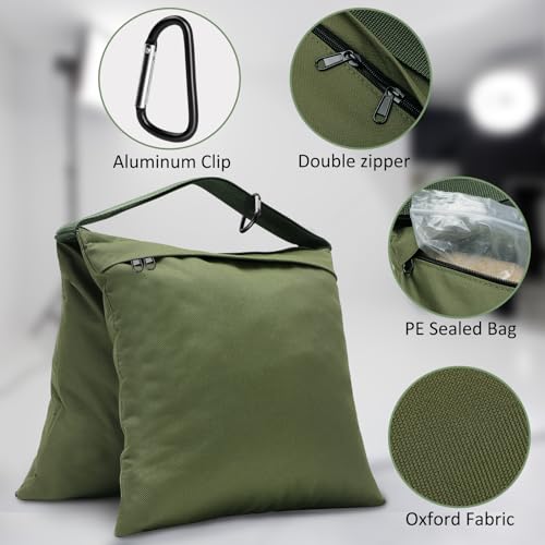 4 Packs Green Sandbag Weight Bags for Light Photography Video Equipment - color: Green