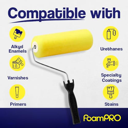 FoamPRO 00066 66 Foam Paint Roller, 1 pack | Slit Foam Roll For Rough & Irregular Surface | Painting Supplies & Tools For Home | Safe for Use With All Paints, Stains, Primers, Clear Coats - size: 1 Count (Pack of 1), style: Rough Surfaces & Acoustical Cei