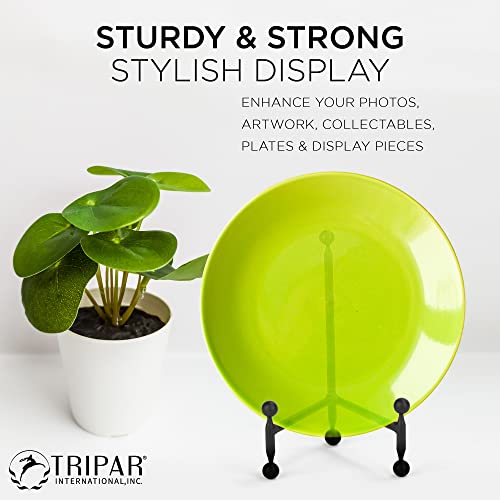 TRIPAR Modern Tripod Easel Display, Black Finish, Lightweight & Durable Design, Perfect for Displaying Pictures, Artwork, Plates, Tiles, & More, 8 Inch - size: 8 Inch