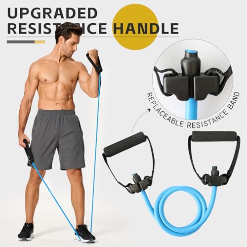 Latex-Free Resistance Bands with Handles for Exercise and Therapy | For Stretching, Strength Training, Physical Therapy, Home and Gym Workouts, Suitable for Women and Men