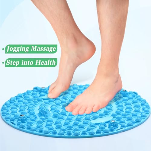 Threlaco 4 Pack Foot Massager Mat Foot Reflexology Pad with Magnetic Relaxation Massage Feet Pressure Point Pad Anti Fatigue Walk Stone Acupoint Mat Particle Portable Massage Tool (Blue and Green) - color: Blue, Green