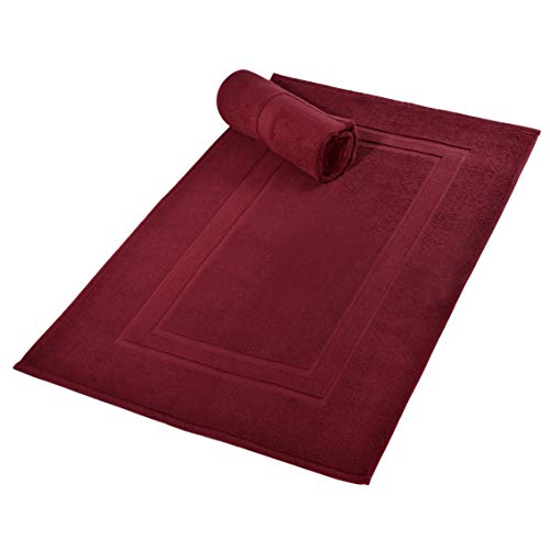 GLAMBURG Premium Cotton 20x32 inch 2-Pack Bath Mats - 100% Ringspun Cotton - Luxury Hotel & Spa Quality - 800 GSM - Durable Soft Highly Absorbent - Machine Washable - Burgundy - color: Burgundy