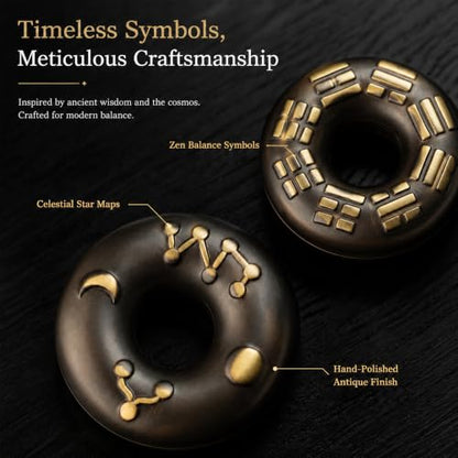 Mystic Ring Bell, Brass Finger Chime for Meditation and Sound Healing | Rotating steel beads offer two ways to play; compact brass finger chime includes a soft pouch for yoga and rituals.