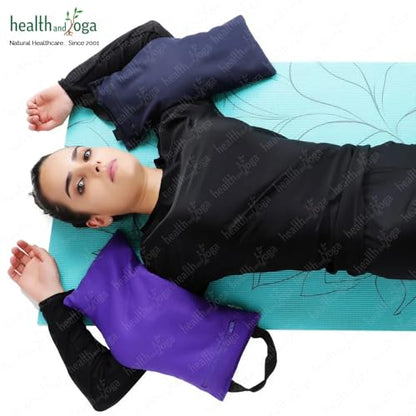 SoulGenie HealthAndYoga™ Yoga Sand Bags - Double Bag with Inner Waterproof Bag - Prop for Adding Weight and Support (Black) - color: Black