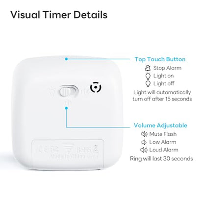 Yunbaoit Visual Timer with Night Light, 60-Minute Rainbow Countdown Timer for Kids and Adults, Time Management Tool for Home, School, Kitchen, or Office (Blue) - color: Blue-rainbow