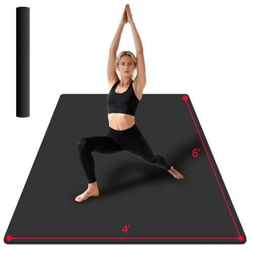 VTORY Extra Large Yoga Mat 6'x 4' - (6mm /8mm/12mm) - size: 6' x 4' x 1/3 in