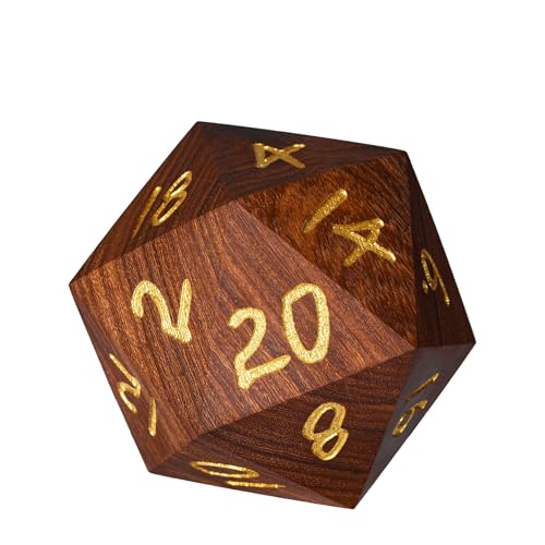 50mm Large D20 Dice Red Sandalwood 20 Sided Dice for Tabletop Games - color: D20 Red Sandalwood