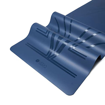 YOGA DESIGN LAB | The Infinity Mat | Luxurious Non-Slip Design Provides Unparalleled Grip to Support and Align You Beautifully | Eco-Friendly | w/Carrying Strap! - color: Diamond Align Navy, size: 5mm