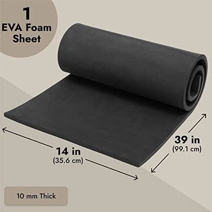 Bright Creations EVA Foam Sheet - Easy-to-Cut Customization & Cosplay Padding - 100 Kg/m3 High-Density Craft Foam - 10mm Thickness, 14 x 39 In - size: 1mm