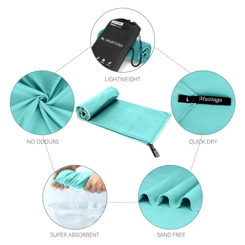 Microfiber Towel for Travel, Camping, Hiking, Backpacking, Shower – Quick Dry, Ultra Compact, Lightweight & Super Absorbent(Mint,51x27 in) - color: Mint, size: 51"x27"