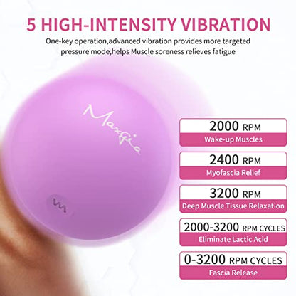 3" Single Massage Ball, 5 Speeds Vibrating Massage Ball Roller for Trigger Point Therapy, Deep Tissue Massager for Back, Neck, Foot, Myofascial Release, Pain Relief, Muscle Recovery,Purple - color: Purple
