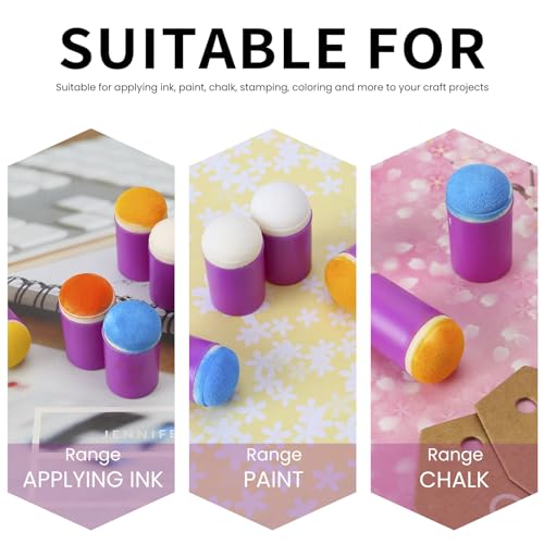 40 Pieces Sponge Daubers W/Storage Case - Handy Finger Daubers for Applying and Spreading Ink, Paint, Glue & More - Providing Excellent Detail Control and Precision - color: Purple