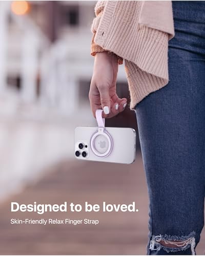 andobil [2026 Unrivaled Stability] Magnetic Phone Grip Holder for MagSafe | Stronger 2-Sided Magnetic Phone Ring Kickstand w/ Silicone Loop MagSafe Accessories for iPhone 17 Pro Max Air 16/15/14/13/12 - color: Purple