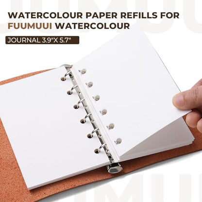 Fuumuui Watercolor Sketchbook Paper Refill - 20 Sheets 140 LB (300 GSM) Cold Pressed, Acid-Free Cotton Paper for Painting, Drawing, Art Journaling, Sketchbook As Travel Notebook - 3.23 x 4.9 inches - size: 2.23 x 4.9 inches