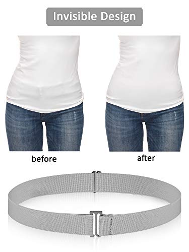 SATINIOR Invisible Stretch Belt Flat - color: Black White Grey Brown