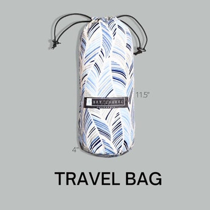 BAY LAUREL Turkish Beach Towel with Travel Bag 39 x 71 Quick Dry Sand Free Lightweight Large Oversized Towels Light - color: Black With Blue Floral Bag