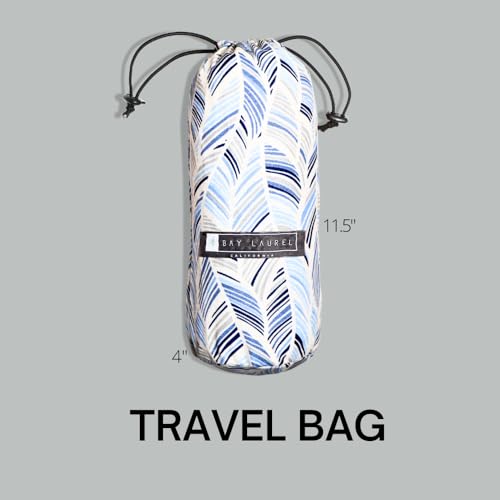 BAY LAUREL Turkish Beach Towel with Travel Bag 39 x 71 Quick Dry Sand Free Lightweight Large Oversized Towels Light - color: Black With Blue Floral Bag