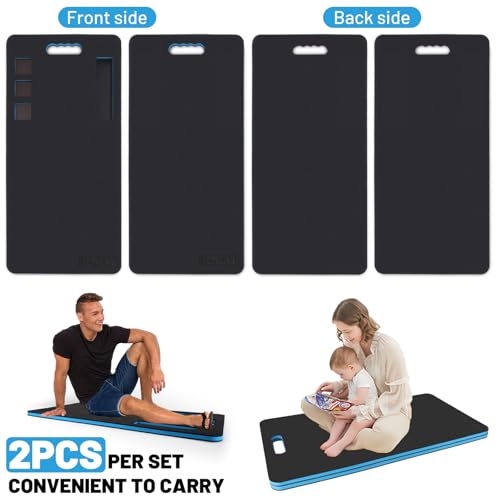 2 Pcs Extra Large Mechanic Kneeling Pad, 39" x 19" Thick Soft EVA Foam Mat with Magnetic Slots for Screws & Accessories, Knee Cushion for Auto Repair, Gardening, Workshop, Exercise,Camping - size: Large