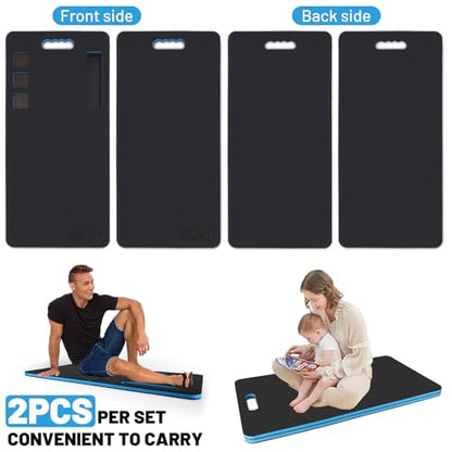 2 Pcs Extra Large Mechanic Kneeling Pad, 39" x 19" Thick Soft EVA Foam Mat with Magnetic Slots for Screws & Accessories, Knee Cushion for Auto Repair, Gardening, Workshop, Exercise,Camping - size: Large
