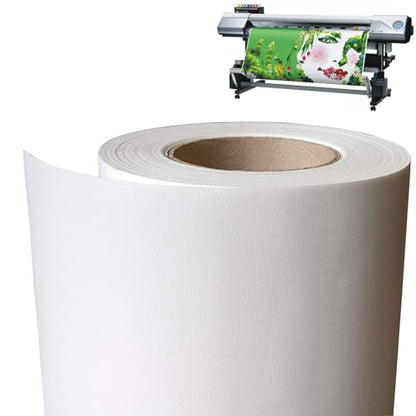 tonchean 24" x 98.4ft Canvas Roll for Printing, 240GSM Waterproof Polyester | Matte Finish, Works with Inkjet, Oil, and Photo Printing, High-resolution Surface Captures Fine Details, Wear Resistence