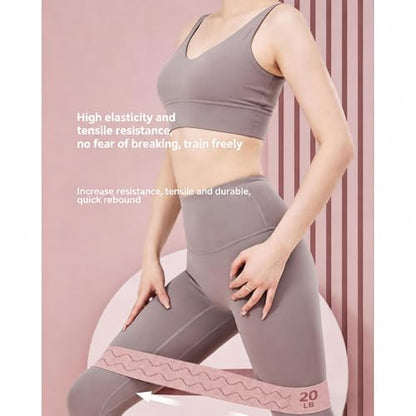 Women Fabric Resistance Band Hip Loop Squat Band 20LB 40LB 60LB Single Piece - color: Pink