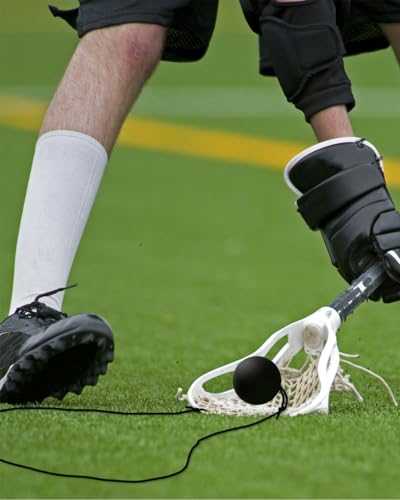 Lacrosse Trainer Ball with 2 Elastic Ropes - color: Black