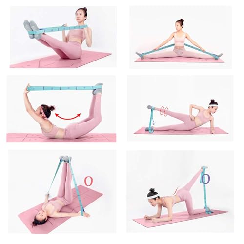 Yoga Strap 8 Loop, Adjustable Stretching Strap For Yoga Ballet Gymnastics, Multi Loop Yoga Belt - color: Dark purple little person style