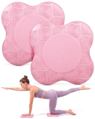 2-4 Pack Yoga Knee Pads, TPE Cushion for Pilates Exercise - color: Pink