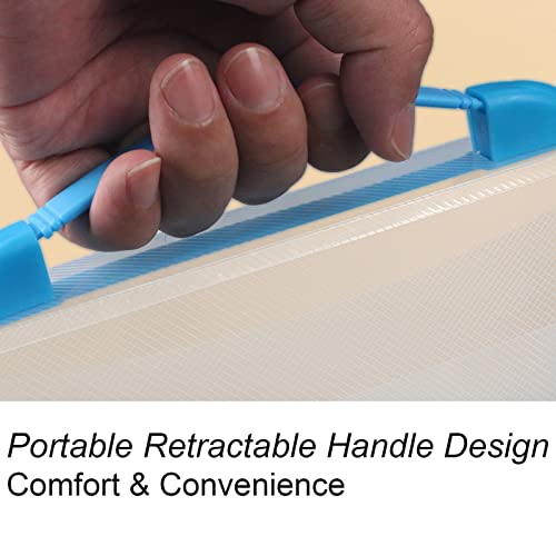 12x16.5 Art Portfolio Case A3 PP Plastic Transparent Blue Pack of 1 | Oxford Cloth Edge Waterproof Fits 11x14 Photo Prints and Art Paper - color: Blue