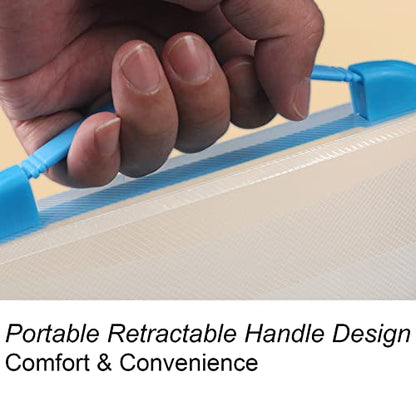 12x16.5 Art Portfolio Case A3 PP Plastic Transparent Blue Pack of 1 | Oxford Cloth Edge Waterproof Fits 11x14 Photo Prints and Art Paper - color: Blue