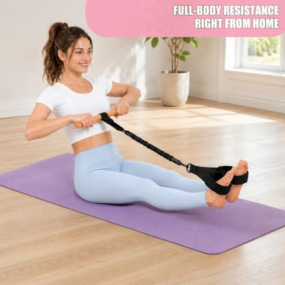 Pedal Resistance Band with Handle, 3 Tubes, 30-90 lb - color: Black